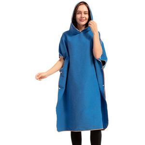 Microfiber Snel Droog Wetsuit Veranderende Gewaad Poncho Handdoek Met Kap Voor Zwemmen, Strand, Lichtgewicht, Beach Surf Poncho