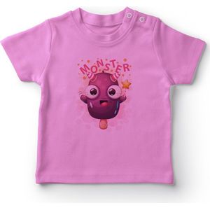 Angemiel Baby Ijs Met Monster Meisjes Baby T-shirt Roze