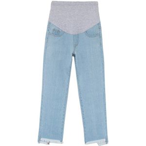 Vintgae Gewassen Denim Moederschap Jeans Elastische Taille Buik Losse Broek Kleding Voor Zwangere Vrouwen 9/10 Lengte Wijde Pijpen Zwangerschap