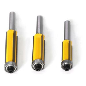 3 Pc 8 Mm Flush Trim Bit Z4 Patroon Router Bit Top & Bottom Lager Bits Frees Voor Hout houtbewerking Snijders