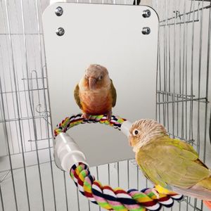Papegaai Pet Fun Spiegel Speelgoed Valkparkiet Kleine Vogels Papegaaien Bite Klimmen Stand