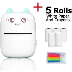 Draagbare Thermische Printer Draadloze Mini Kat Print Foto Pocket Thermische Label Printer 58Mm Printing Bluetooth Android Ios Printers