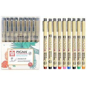 Sakura Schets Kleuren Micron Pen 0.2 Mm-1 Mm Superieure Naald Markers Pen Set Fijne Kleur Liner Pigma Voor tekening Manga Art Supplies