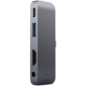 Usb C Naar Hdmi Adapter 4 In 1 Type C Naar O Pd Opladen Usb 3.0 Port Converter 4K hdtv Hub Voor Ipad Pro Laptop (Grijs)