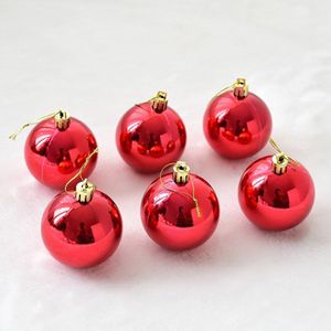 6 stuks Kerst Bal Opknoping Ornamenten Glitter Rood Goud Zilveren Ballen voor DIY Kerstboom Decoratie Hangers Festival Levert