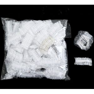 100 Stuks Wegwerp Plastic Waterdichte Oor Protector Cover Caps Salon Kappers Dye Shield Bescherming Douche Cap Tool