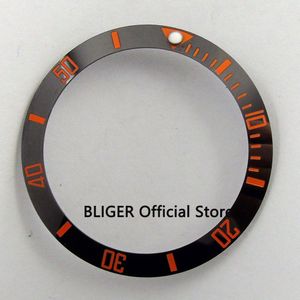 38mm keramische bezel insert zwart met orange marks lichtgevende dot fit 40mm horloge case sub AUTOMATISCHE Mannen horloge BB27
