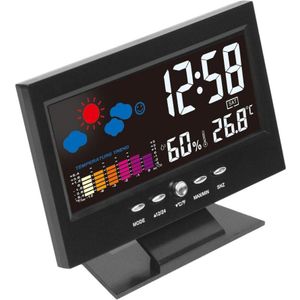 Elektronische Digitale LCD Temperatuur Vochtigheid Monitor Klok Thermometer Hygrometer Elektronische Indoor Home Weersverwachting Klok