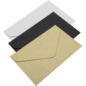 60Pc Klassieke Wit Zwart Kraft Blank Mini Papier Venster Enveloppen Huwelijksuitnodiging Envelop Cadeau Envelop