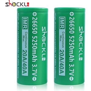 26650 Batterij Shockli 26650 5250 Mah 5000 Mah 20A 3.7V Li-Ion Oplaadbare Batterij Voor Zaklamp Fakkel Hq Tiny ODF30
