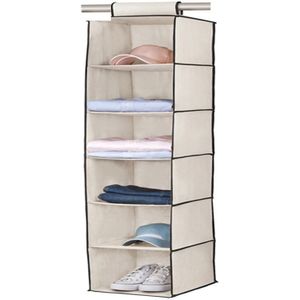 Kledingkast Organizer 6 Planken Te Hangen Mount 30X30X110 Cm