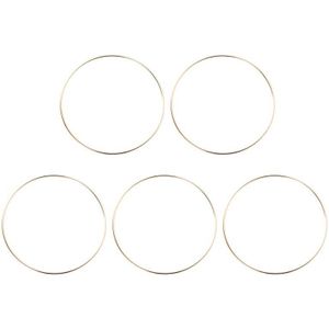 5Pcs Eenvoudige Dream Catcher Ronde Metalen Hoepel Ring Voor Dromenvanger Diy Handwerk 16Cm (Goud)