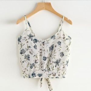 Crop Top Zelf Tie Terug V-hals Print Bloemen Cropped Feminino Vrouwen Zomer Mode Mouwloze Dames Sexy Vest Tops tee