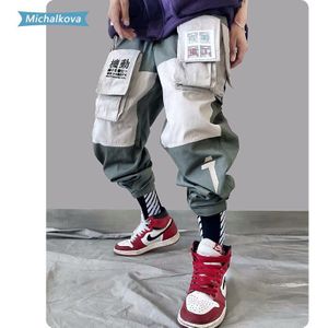 Herenkleding Patchwork Zakken Cargo Broek Mannen Harajuku Hip Hop Sweatpant Mannelijke Joggers Track Broek Streetwear Michalkova