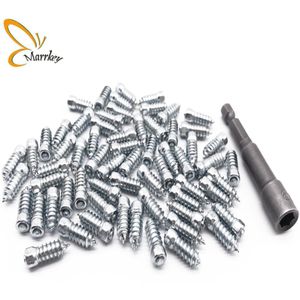 Marrkey 100PCS 18mm Spikes voor Band/Band Studs/Ice Stud/Schroef in studs voor Compact loader/Heftruck/ATV/Mini-Tractor/Boerderij/Mijnbouw