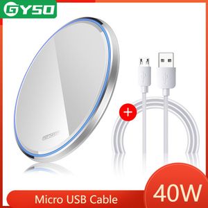 Gyso 40W Snelle Qi Lader Draadloze Voor Iphone 12 /8 Plus/X/Xs/Xs Max/Xr/11 11 Pro/Se Draadloze Oplader Opladen Pad