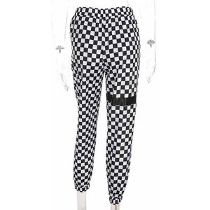 DS Prestaties Kleding Nachtclub Zangeres DJ Jazz Dance Dance Bandage Plaid Hip Hop Street Dance Praktijk Broek DQ11285