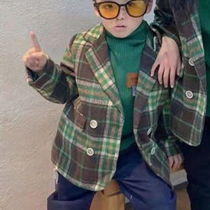 Jongen Jassen Plaid Kids Jassen Mode Kinderen Bovenkleding Lente Herfst 2022-012