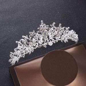 Barokke Luxe Zilveren Kleur Kristal Hart Bruids Sieraden Set Ketting Earring Tiara Kroon Set Bruiloft Afrikaanse Kralen Sieraden Sets