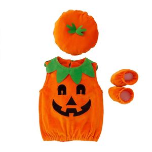 Halloween Kid Baby Meisje Jongens Pompoen Tops Hoed Outfit Party Fancy Dress Kleding Kostuum