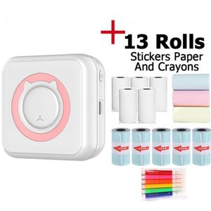 Pocket Thermische Printer Draagbare Mini Draadloos Bt Connect 200Dpi Foto Label Memo Lijst Afdrukken Draadloze Printer Duidelijk