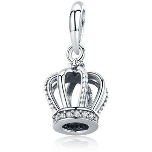 Wostu 925 Sterling Zilveren Kroon Prinses Clear Cz Bedels Fit Originele Vrouwen Armband Mode-sieraden FIC781