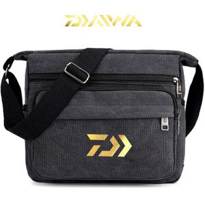 Daiwa Vissen Mannen Canvas Schoudertas Toevallige Crossbody Tas Mode Mannen Vintage Reistas Eenvoudige Vissen Kleine Schoudertas