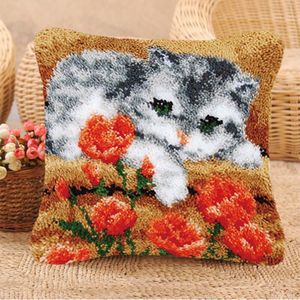Diy Borduren Kussen Grof Wol Hand Gebreide Kruissteek Klink Haak Kit Tapijt Borduren Materiaal Kussen Borduren Kruissteek