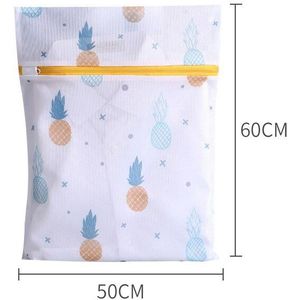 1Pcs Wassen Netto Zakken Polyester Ananas Afdrukken Vuile Kleren Organizer Met Ritssluiting Voor Ondergoed Sok Mesh Waszak