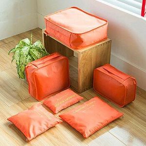 18 6 stks/set Vrouwen Bagage Reistas Dubbele Rits Waterdichte Polyester Organizer Verpakking Bag Cube Tassen