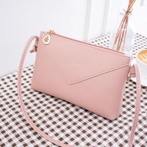 Minimalisme Vrouwen Mode Effen Kleur Leaf Zipper Schoudertas Crossbody Handtas Telefoon Pouch Belangrijkste Femme Lange Riem handtas portemonnee