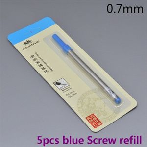 5Pcs Blauw/Zwarte Schroef Refill Voor Jinhao Roller Ball Pen Kantoorbenodigdheden 0.7 Nib Balpen accessoires A9