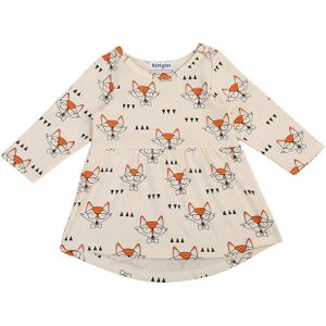 Peuter Kids Baby Meisjes Leuke Bril Fox Print Katoen Zachte Lange Mouw Prinses Jurken Lente Herfst Casual Dress 1-4Y