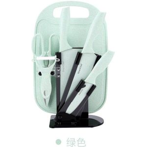 Tarwe Stro Mes Set Rvs Zeven Stuk Mes Set Keramische Mes Keuken Set Mes Schaar Fruit mes Houder