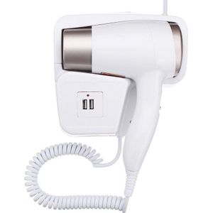 220V 1300W 2 Modi Verstelbare Usb Socket Muur Opknoping Type Elektrische Hotel Huis Badkamer Föhn Houder Salon haar Föhn
