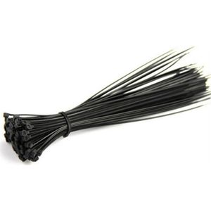 100 stuks 100mm Zwart Netwerk Nylon Plastic Cable Zip Tie Cord Strap Plastic Zip Trim Wrap Kabel Lus ties Wire Zelfsluitende