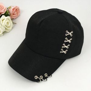 1PC Hoed Piercing Ring Baseball Verstelbare Cap Hiphop Snapback Cap