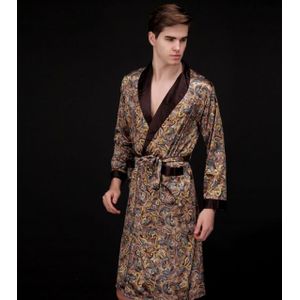 Kimono Badjas Gown Thuis Kleding Zijde Mannen Chinese Draak Gewaad Lente Zomer Mannelijke Nachtkleding Lange Mouw Losse Nachtkleding MY442