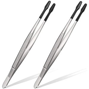 2 Stuks Van Rubber Tip Pincet Pvc Siliconen Precisie Pincet Laboratorium Industriële Hobby Craft Pincet Tool