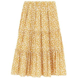 Inman Rok Herfst Trendy Elegante Retro Elastische Taille Bloemen Bloem Print Een Line Mid Calf Taart Dames rok