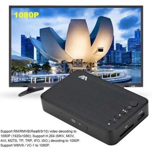 EOENKK - Mini Full HD Media Speler - 1080P - Voor SD Disk - VGA AV Uitgang