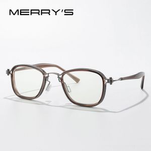 Merrys Retro Steampunk Bril Frame Voor Mannen Vrouwen Luxe Titanium Legering Brillen Bijziendheid Recept Brillen S2802