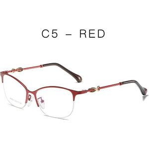 Handoer Blauw Licht Blokkeren Brilmontuur Optische Brillen Recept UV400 Half Randloze Vrouwen Eyewear Vrouwelijke Bril