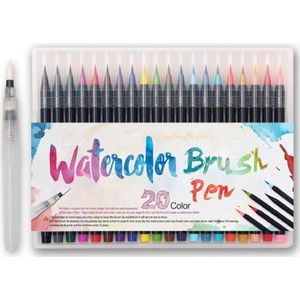 20 Kleuren/Set Marker Pennen Schilderen Zachte Borstel Pen Set Aquarel Markers Pen Beste Voor Kleurboeken Schoolbenodigdheden briefpapier