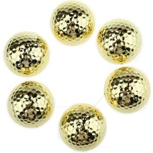 6Pcs Twee Layer Gouden Golfballen Trainingsballen Training Twee Stukken Ballen Als