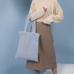 Youda Originele Tote Winter Pluche Materiaal Vrouw Zak Grote Capaciteit Draagbare Winkelen Handtas Klassieke Stijl Dames Messenger Bags