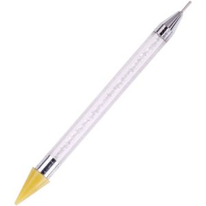 1Pc Dual-Ended Puntjes Pen Kristal Kralen Diamant Strass Accessoires Studs Picker Wax Pencil Nail Art Manicure Tool