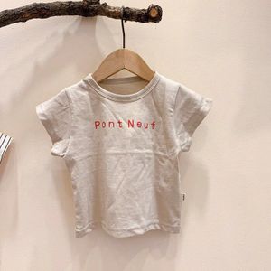 Lente Koreaanse Kinderkleding Jongens En Meisjes Zomer Gestreepte Hemd Kinderen Baby Cool Ademend Korte Mouwen T-shirt