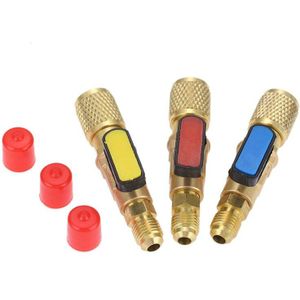 3 Stks/set Messing R410A Koelmiddel Rechte Kogelkranen Ac Opladen Slangen Messing 1/4 Inch Male Naar 1/4 Inch/5/16 inch Vrouwelijke Sae V