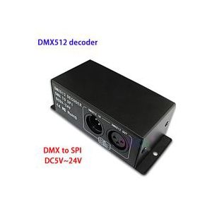 Dc 5V ~ 24V Full Color Dmx 512 Decoder Led Strip Dimmer Dmx Spi Led Module Controller ondersteuning WS2811 WS2812 WS2801 6803 Ic